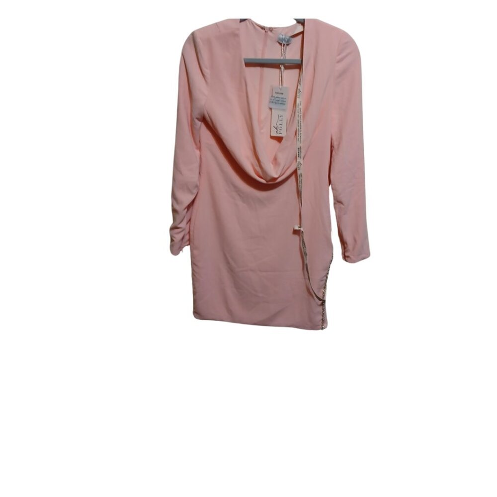 Oh Polly Women's Pink Dress with Side Slit - Sexy and Sophisticated,